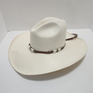 Resistol Straw Cowboy Hat 4X Genuine Shantung Panama Size 7 Self Conforming